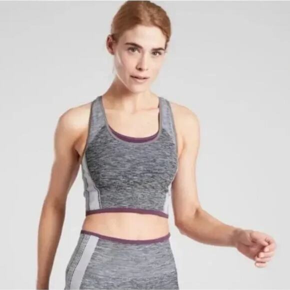 Athleta A-C Impact Racerback Bra in Grey Heather - Picture 2 of 5